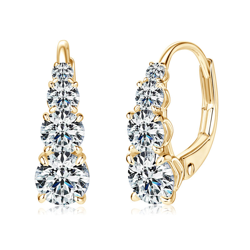 Carol four stone earrings | Gold