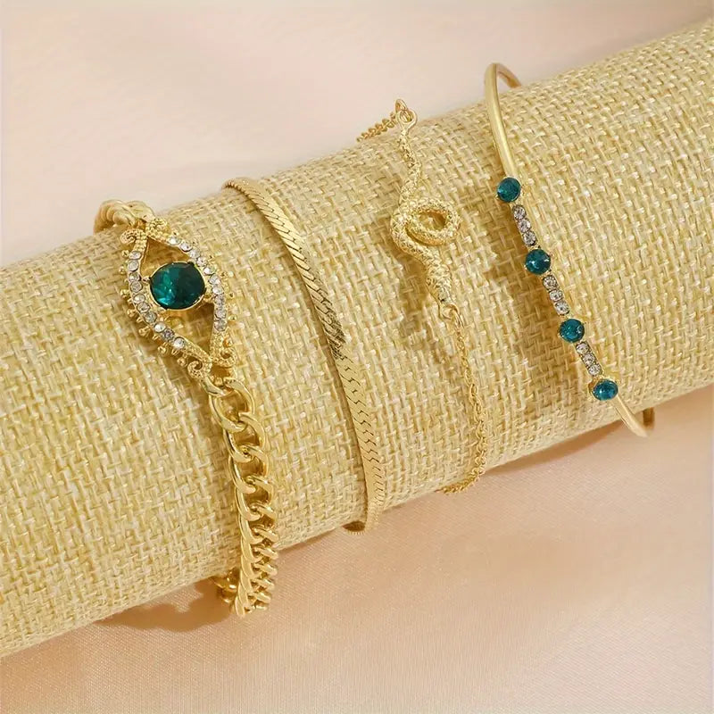 Serpina Veyra Bracelet Set | Gold