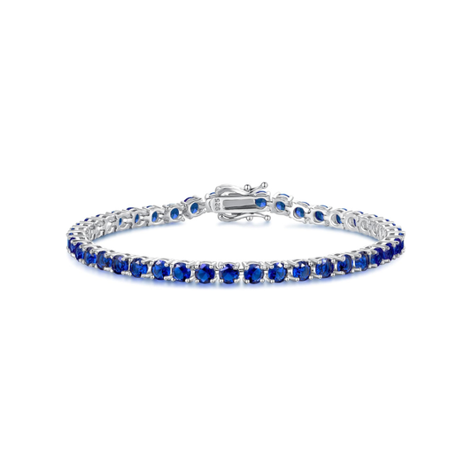 Sapphire Tennis Bracelet | White Gold