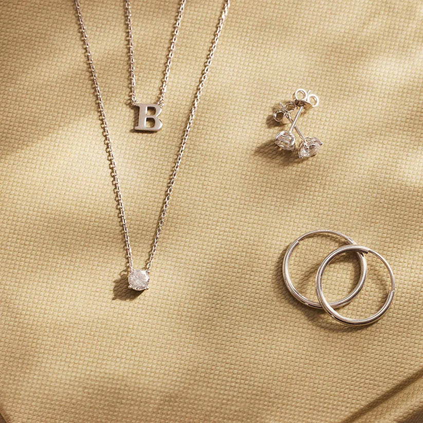 Clea Stone Necklace | White Gold