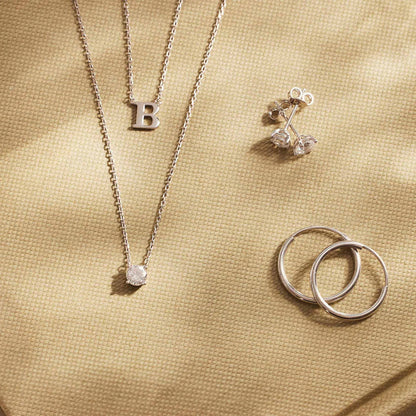 Clea Stone Necklace | White Gold