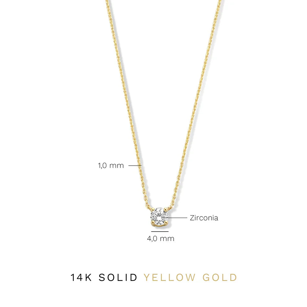 ClÃ©a Moissanite Stone Necklace | Gold