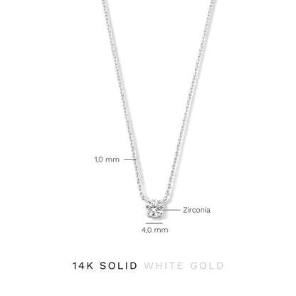 Clea Stone Necklace | White Gold
