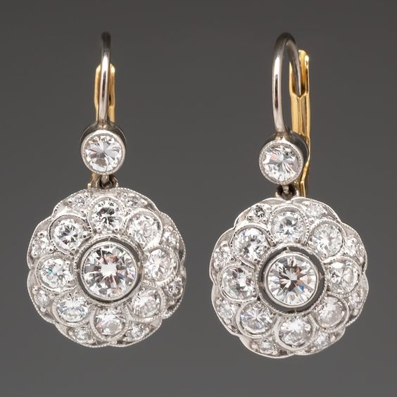Vintage Round Crystal Mandala Earrings