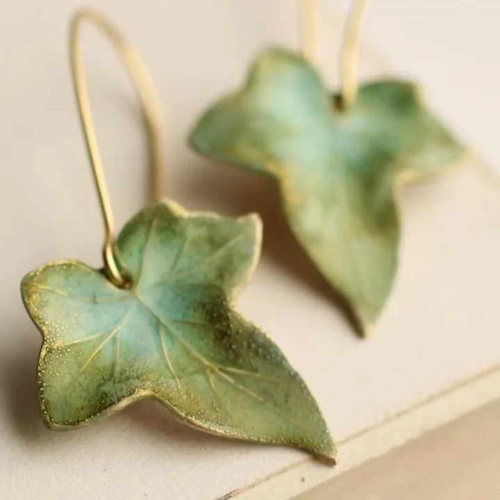 Vintage Realistic Leaf Earrings