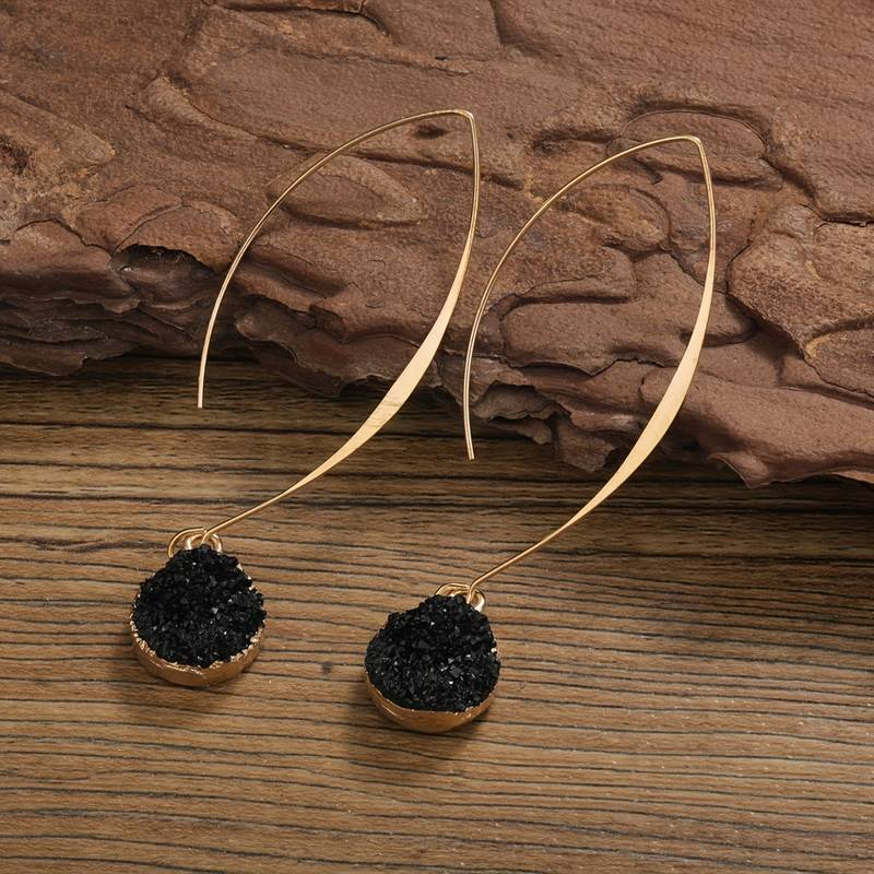 Vintage Gold and Black Earrings