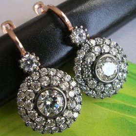 Vintage Inlaid Zirconia Mandala Earrings