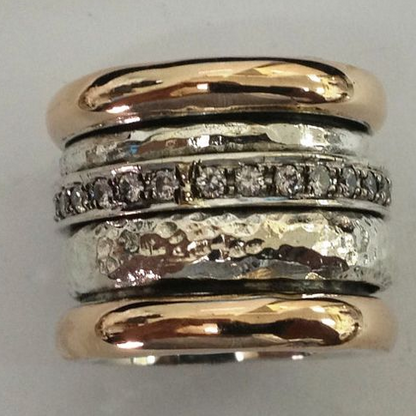 Vintage Thick Gold and Silver Ring