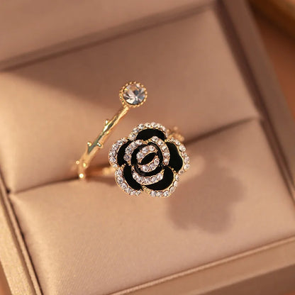 Vintage Black Rose Ring