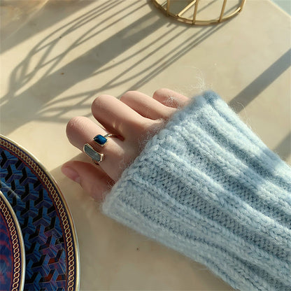 Vintage Gold Ring with Blue Opal