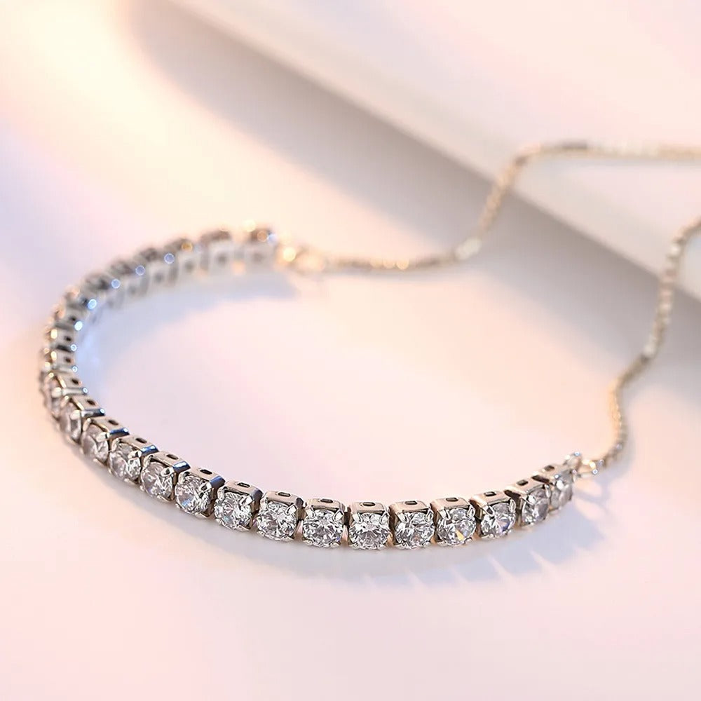 Beautiful 925 Silver Bracelet with Zirconia
