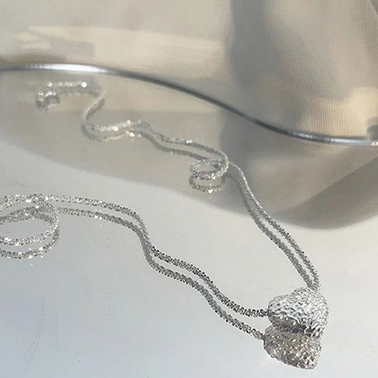925 Silver Necklace with Engraved Heart