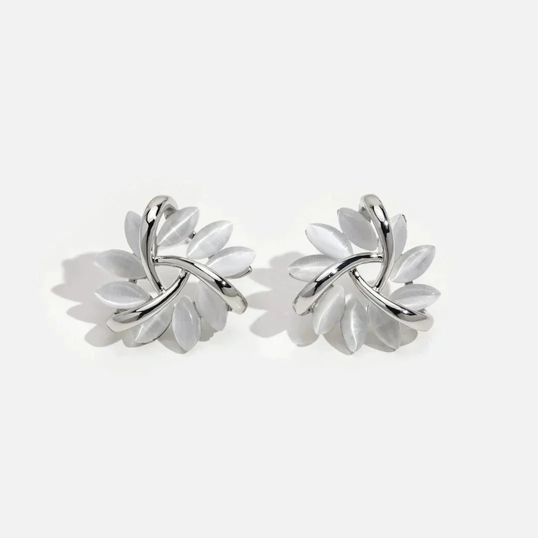 Elegant Nut Earrings in Gold and Silver