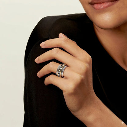 Vintage Gold and Silver Ring with Zirconia