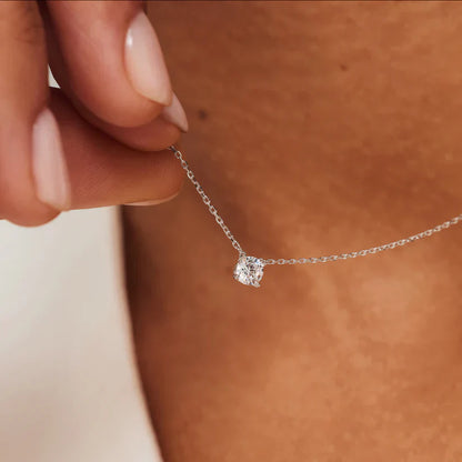 Clea Stone Necklace | White Gold
