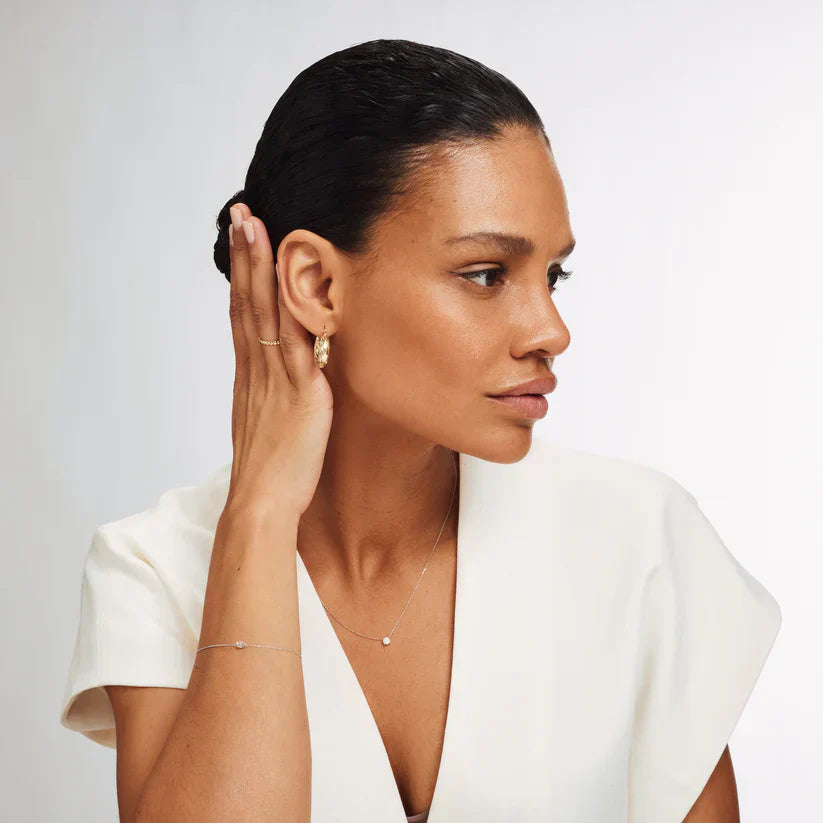Clea Stone Necklace | White Gold